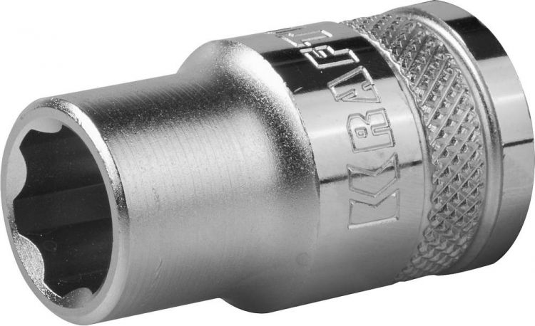 Торцовая головка KRAFTOOL "INDUSTRIE QUALITAT", Cr-V, SUPER-LOCK, хромосатинированная, 1/2", 8 мм