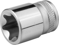 Торцовая головка KRAFTOOL "INDUSTRIE QUALITAT", Cr-V, внешний TORX, хромосатинированная, 1/2", Е 20