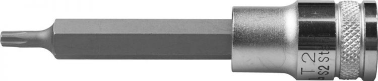 Торцовая бита-головка KRAFTOOL "INDUSTRIE QUALITAT", удлиненная, материал S2, TORX, сатинированная, 1/2", Т25