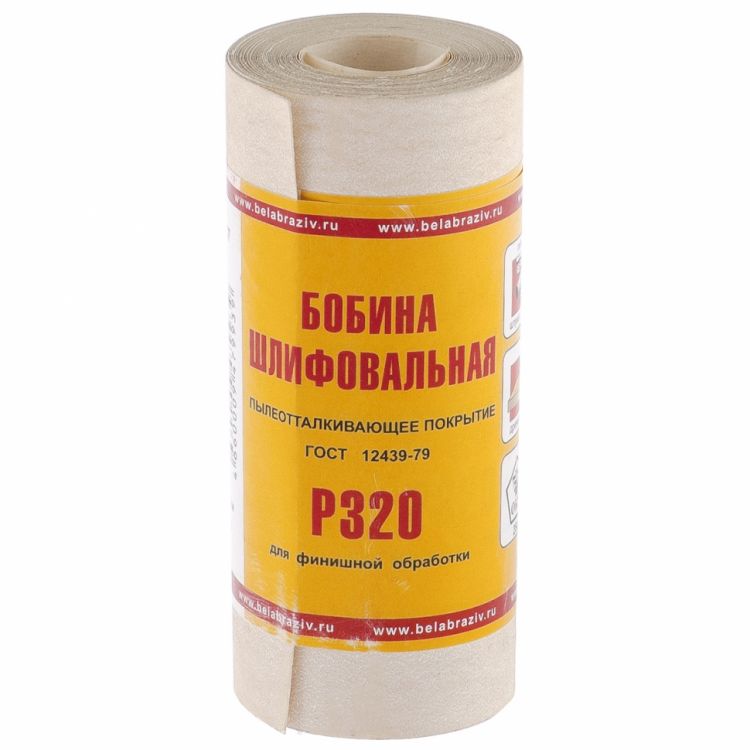 Шкурка на бумажной основе, LP10C, зернистость Р320, мини-рулон 115 мм х 5 метров (БАЗ) Россия Шкурка на бумажной основе, LP10C, зернистость Р320, мини-рулон 115 мм х 5 метров (БАЗ) Россия