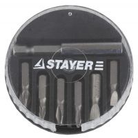 Набор STAYER Биты "MASTER" с магнитным адаптером в круглом мини-боксе, PH1, PH2, PZ1, PZ2, SL4,5, SL5,5, 7 пред